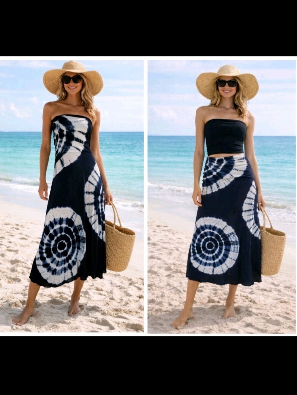 INC  International Concepts Convertible Dress to Skirt Tie-Dye Studding Detail M